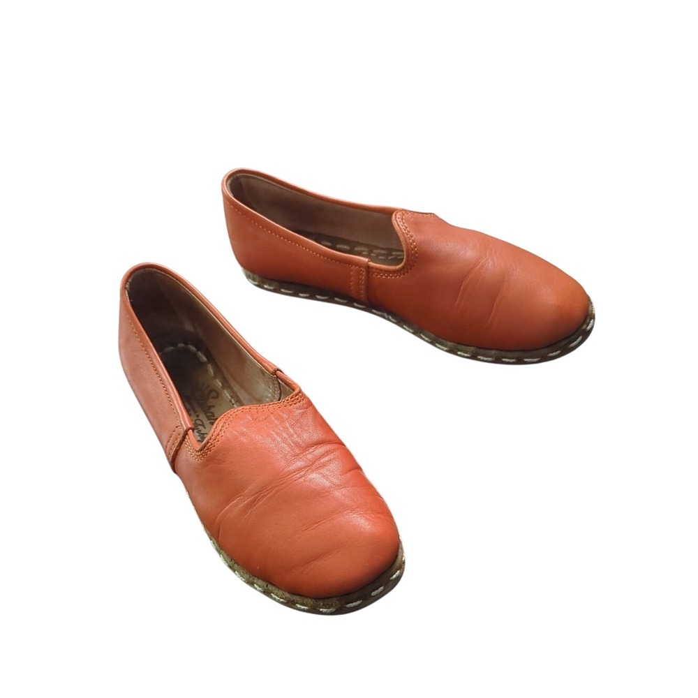 Sabah Marrakech Orange Womens Size 7 Turkish Leather Flats